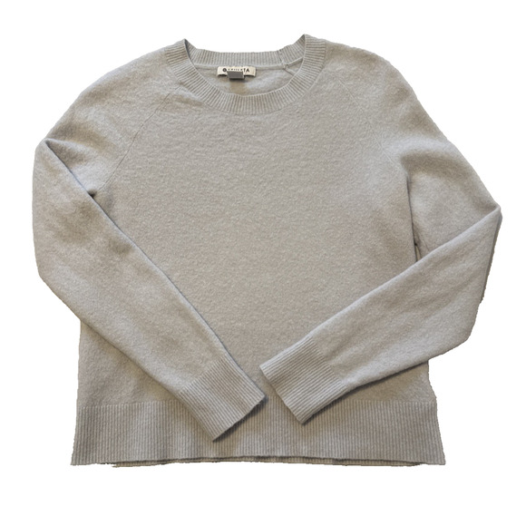 Athleta Hawthorn Crewneck Sweater Women's XS Voyage Gray Merino Wool Preppy - Picture 1 of 11